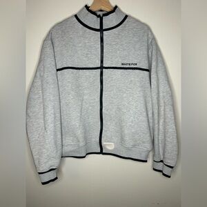 Women’s White Fox Grey zipup jacket size L 24x25 Flaws shown